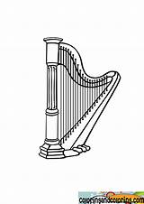 Harp Coloring Pages Results sketch template