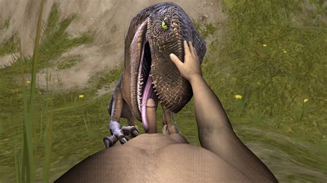 Rule 34 3d Dinosaur Dromaeosaurid Feral Hand On Head Human Human On