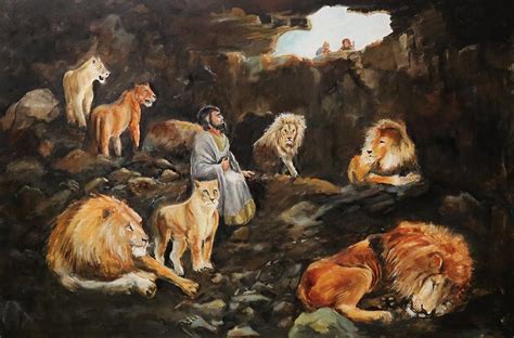 daniel   lions den painting