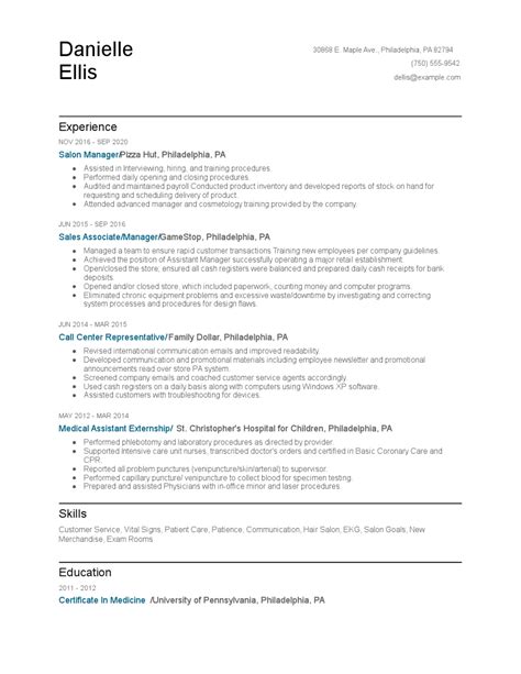 Salon Manager Resume Examples And Tips Zippia