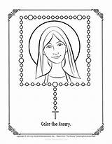 Rosary Coloring Prayer Mary Color Pray May Pages Praying Church Spanish Bead Beads Month Kids Catholic English God Hail Agnes sketch template