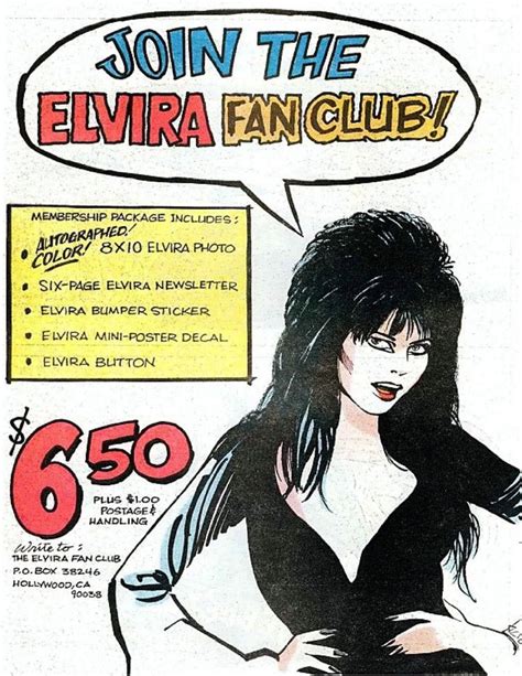 Ad For The Elvira Fan Club In Elvira House Of Mystery 1 Bumper