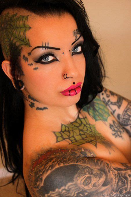 Goth Beauty On Twitter Face Tattoos Goth Beauty Girl Tattoos
