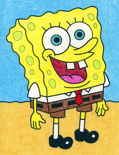 draw spongebob squarepants tutorial  spongebob coloring page