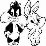 Bugs Baby Bunny Looney Sylvester Coloring Visit Face Tunes Pages sketch template