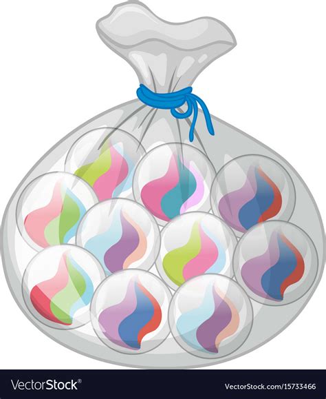 Bag Of Colorful Marbles Royalty Free Vector Image