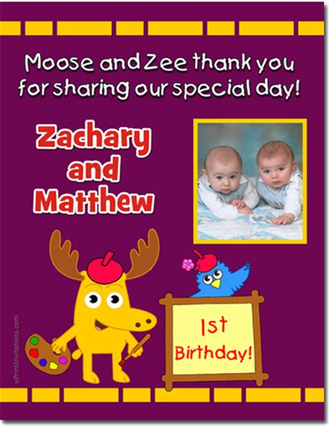 moose and zee birthday invitations candy wrappers thank
