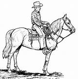 Cowboy Cheval Coloriages Cowgirl Coloriageetdessins Concurso Imprimer Siluetas Template Horses Gazo sketch template