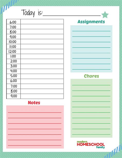 printable homeschool planner pages printable templates