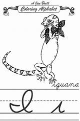Iguana Cursive Alphabet Janbrett Coloring Jan Click Subscription Downloads Brett sketch template