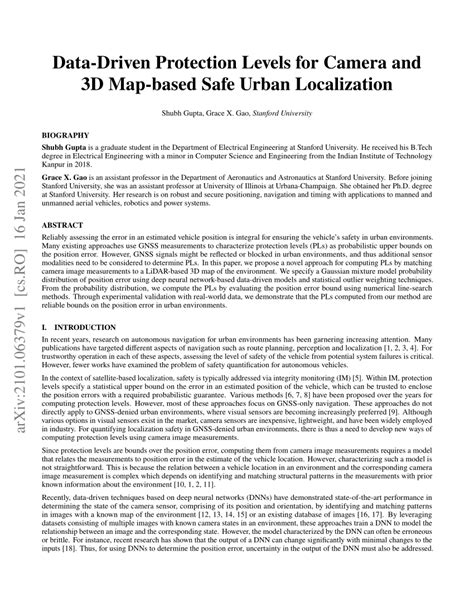 data driven protection levels  camera   map based safe