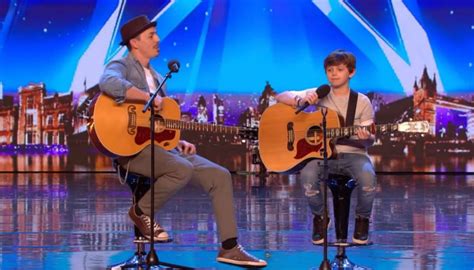 father and son duet earns simon cowell s golden buzzer after spine