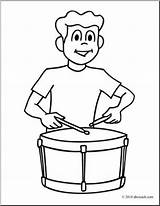 Drum Coloring Playing Boy Getcolorings Clip Color sketch template