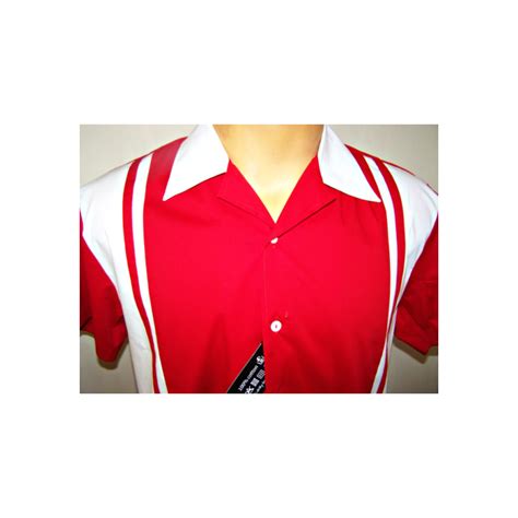 Retro Bowling Shirt Red And White Al Fifties Store