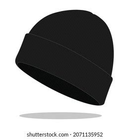 black beanie hat template  white stock vector royalty