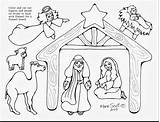 Manger Nativity Coloring Scene Pages Printable Jesus Baby Drawing Line Animals Color Christmas Template Adults Getcolorings Sketch Board Paintingvalley Print sketch template
