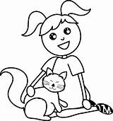 Coloring Sitting Pet Cat Wecoloringpage sketch template