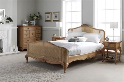 charlotte french inspired oak rattan bed solid oak