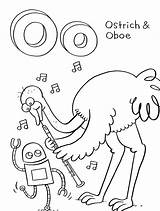 Ostrich Coloring Pages Alphabet Printable Kids Oboe Bestcoloringpagesforkids Color Print Animal Ostriches sketch template