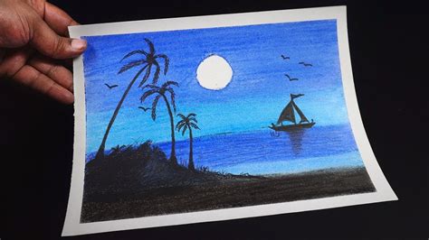 draw beautiful scenery  crayons  kids youtube