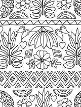 Folk Coloring Pages Color Pattern Books Mexican Adults Add Illustrations Just Amazon Adult Printable Original Sheets Customize Hang Book Embroidery sketch template