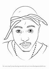 2pac Drawing Draw Tupac Coloring Step Drawings Rappers Pages Pencil Tutorials Shakur Sketch Drawingtutorials101 Savage Para Eminem Easy Rapper Outline sketch template