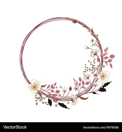 cute floral  frame hand drawing royalty  vector
