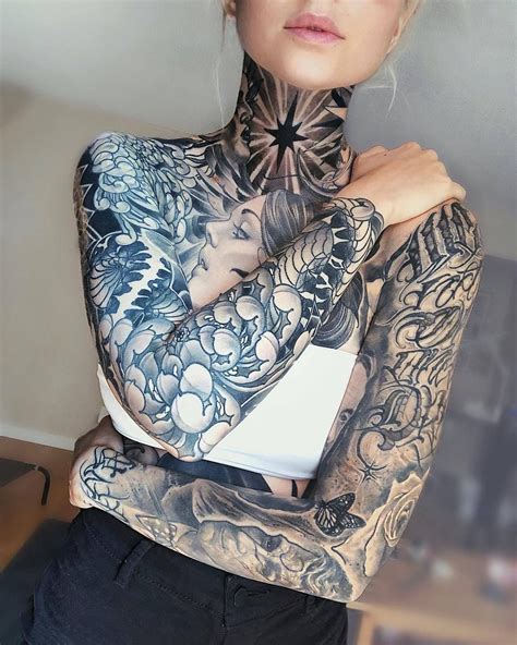 pin  gabor sumicz  tattoo neck tattoos women full neck tattoos