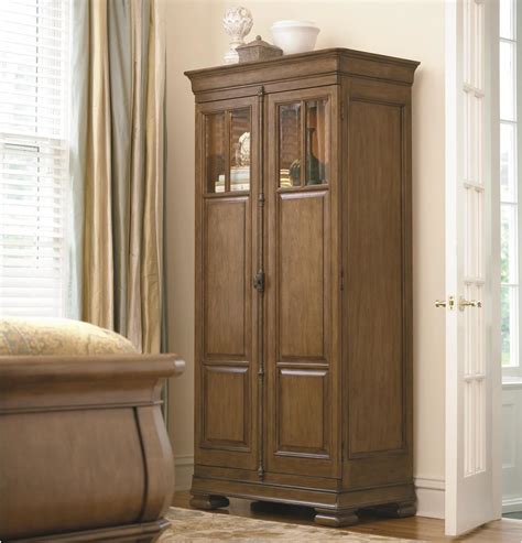 louis philippe solid wood tall  door armoire cabinet cognac zin home