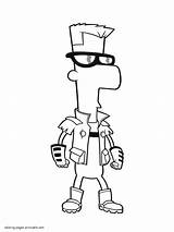 Coloring Ferb Pages Printable Animations Phineas sketch template