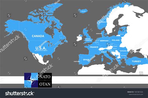 map nato countries world map detailed stok vektoer telifsiz  shutterstock