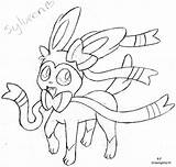 Pokemon Sylveon Coloring Pages Eevee Getcolorings Template Awesome Getdrawings sketch template