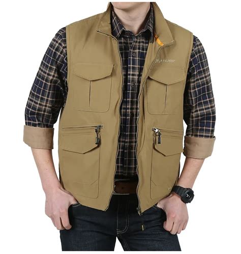 men mesh vest   pockets vests  size  xl outdoor travel walking vest