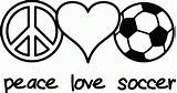 Soccer Peace Coloring Pages Printable Sports Print Wall Girls Coloring4free Field Cool Girl Vinyl Ball Football Decal Sticker Decor Coloringpage sketch template