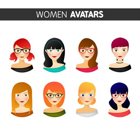 vector people avatars set  psd