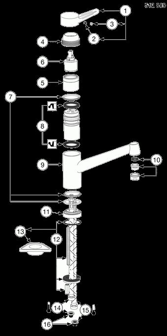 blanco sink mixer actis high pressure chrome lever handle diagram number