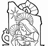 Mother Mary Coloring Pages Christmas Kids Color Sheet Lady sketch template