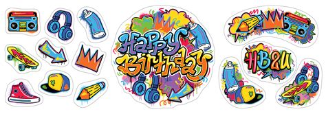 graffiti birthday variety edible image decopac