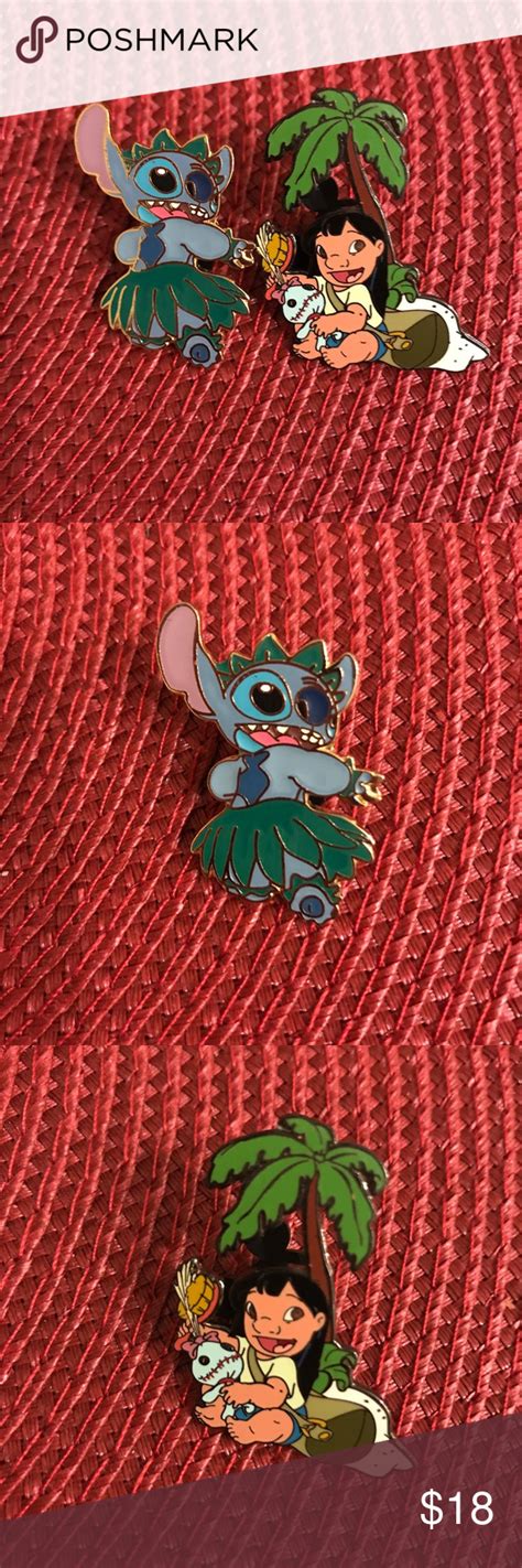 Disney Lilo And Stitch Pins Lilo Holding Scrump Under A