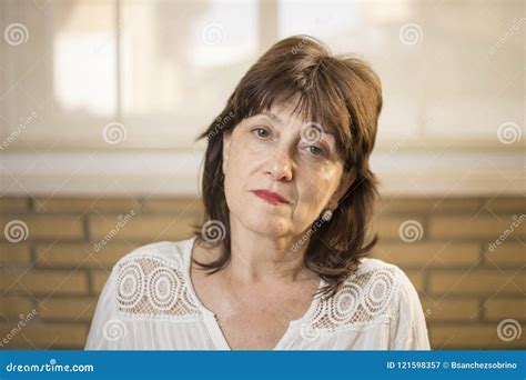 Close Up Portrait Of A Mature Woman Stock Image Image Of Attractive