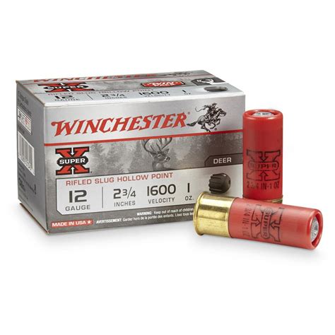 Winchester Super X 12 Gauge 2 3 4 Shells 1 Oz Slugs 15 Rounds