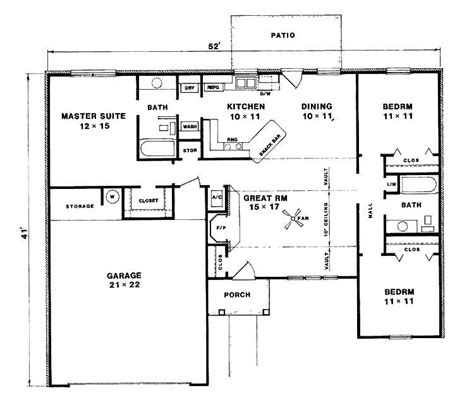 lovely  bedroom bungalow house plans  home plans design