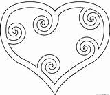 Maori Heart Coloring Swirl Printable Pages sketch template