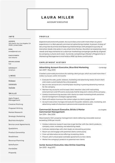 executive resume templates   professional   show