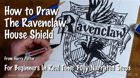 draw  ravenclaw coat  arms hogwarts school house shield