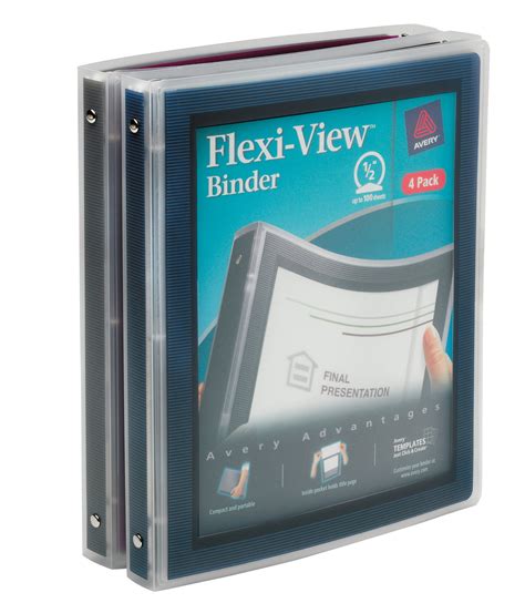 avery flexi view view binder   ring assorted