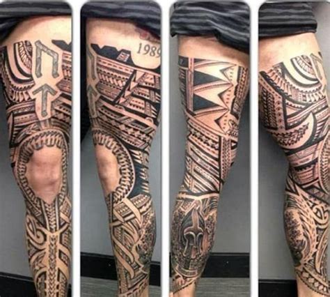 30 Tribal Thigh Tattoos For Men Manly Ink Ideas In 2021 Tattoos For