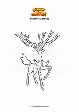 Xerneas Pokemon Supercolored Coloriage Dibujo Malvorlage Ribombee sketch template