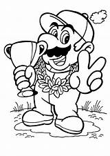 Mario Coloring Pages Printable Super Kids sketch template