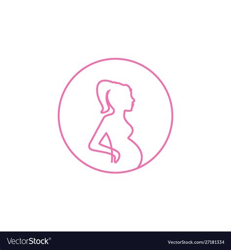 Pregnant Woman Graphic Design Template Isolated Vector Image